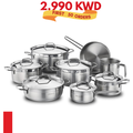 Korkmaz Alfa Grande 14 Pcs Stainless Steel Cookware Set